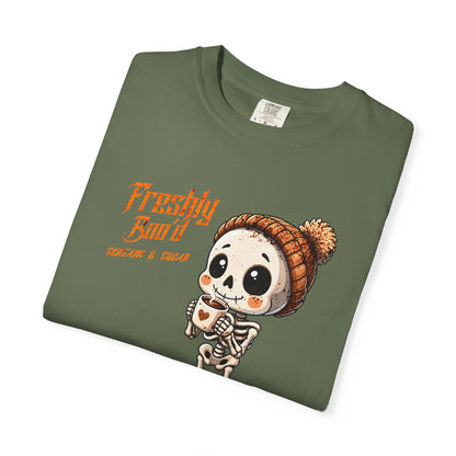 Cute Skeleton “Freshly Boo’d Coffee” Halloween T-Shirt