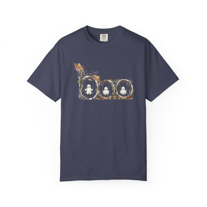 Rustic Unisex Garment-Dyed Boo T-Shirt for Fall