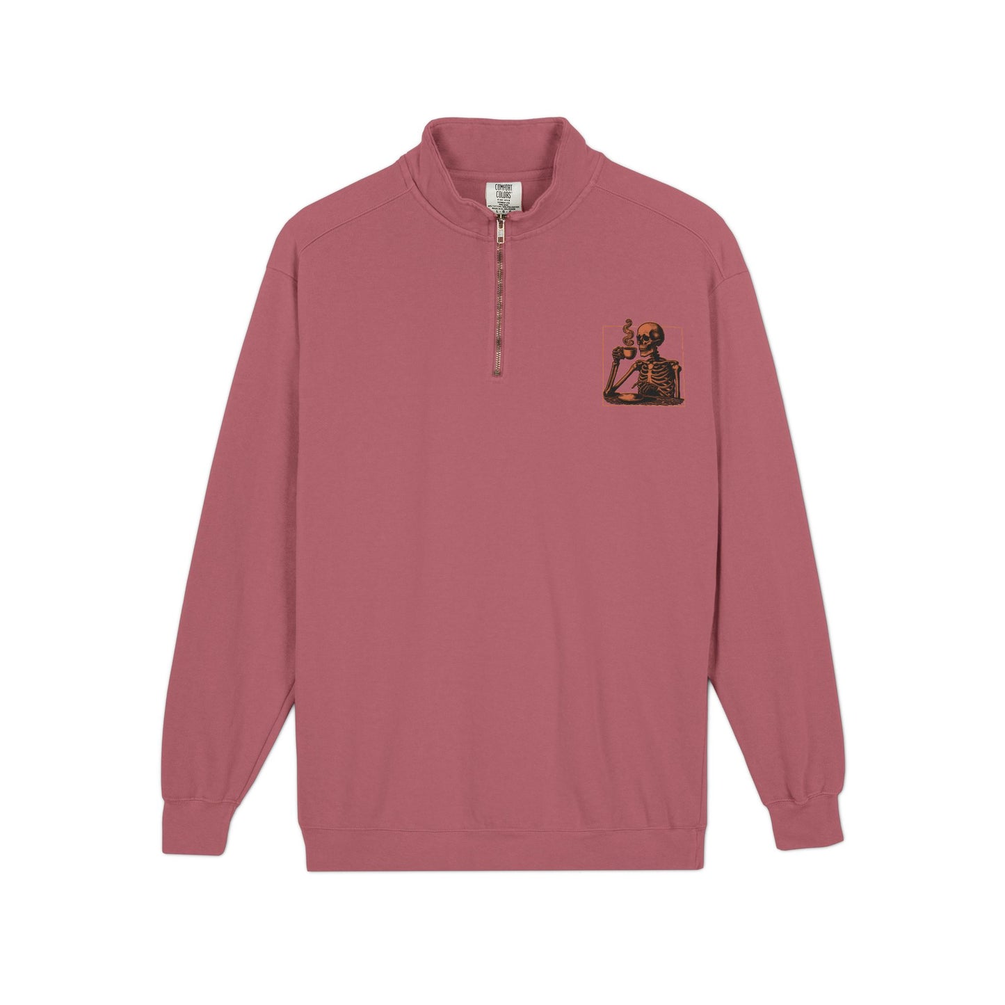 Death Before Decaf Quarter-Zip Sweatshirt — Vintage Coastline Coffee Lover