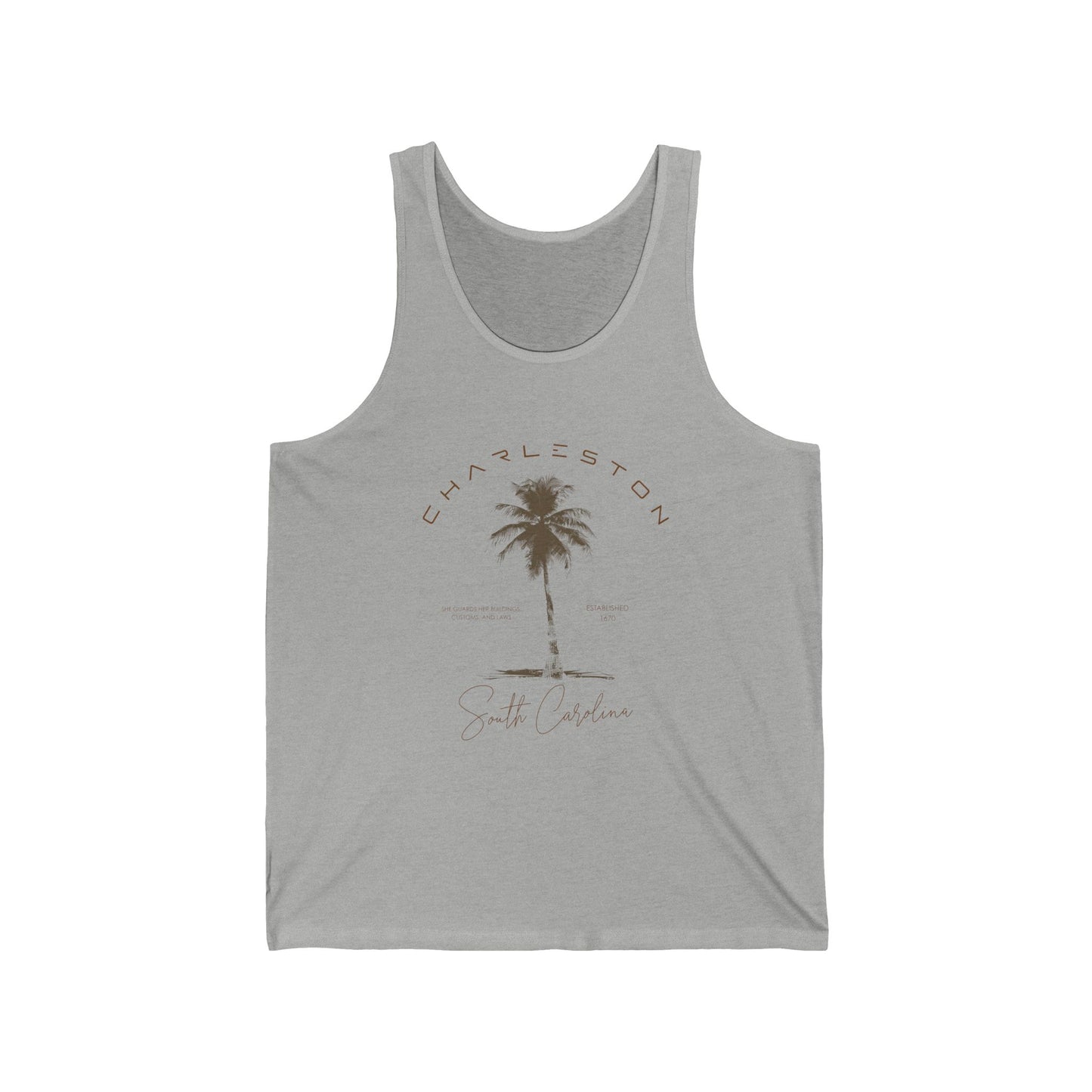 Charleston Palm Tank Top — Vintage Coastal Beach Vacation Tank