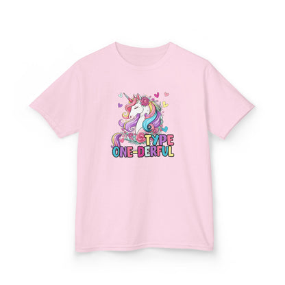 Kids T-Shirt — "Type One-derful" T1D Unicorn Tee