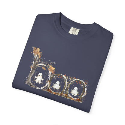 Rustic Unisex Garment-Dyed Boo T-Shirt for Fall