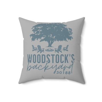 Woodstocks Backyard Throw Pillow - 2 Colors in 1