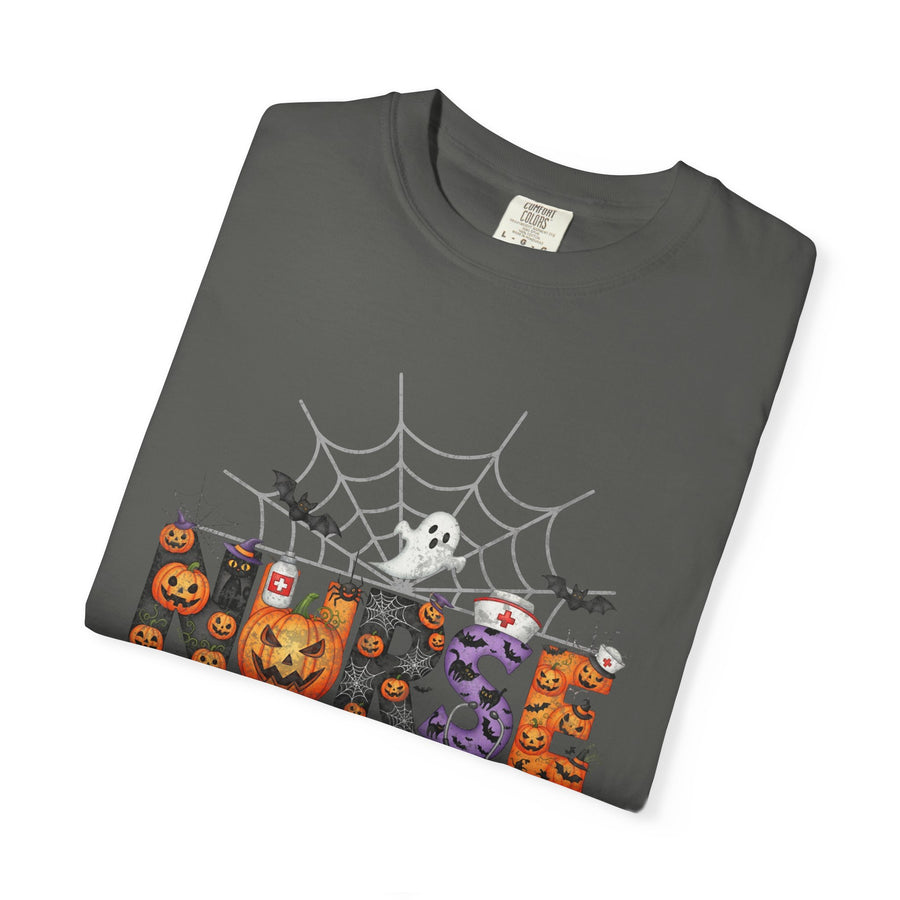 Halloween Nurse RN Garment Dyed Tee