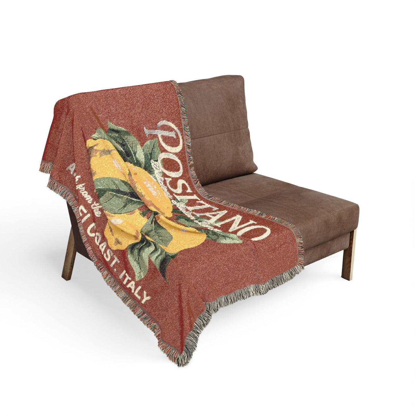 Positano Amalfi Coast Lemon Woven Blanket — Italian Citrus Throw