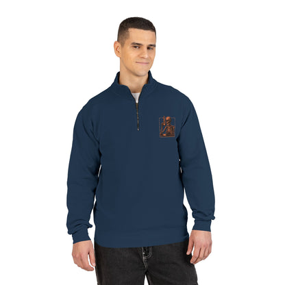 Death Before Decaf Quarter-Zip Sweatshirt — Vintage Coastline Coffee Lover