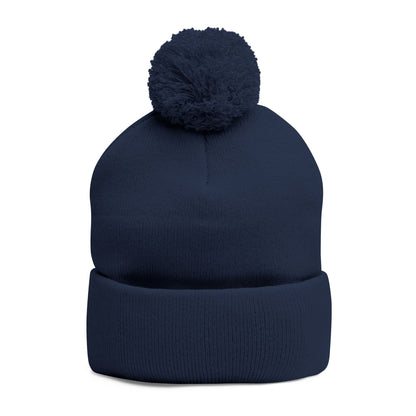 Embroidered Pom-Pom Knit Cap — The Strive Clinic Logo Beanie