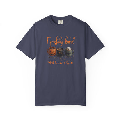 Freshly Brewed Scream & Sugar Coffee Halloween T-Shirt