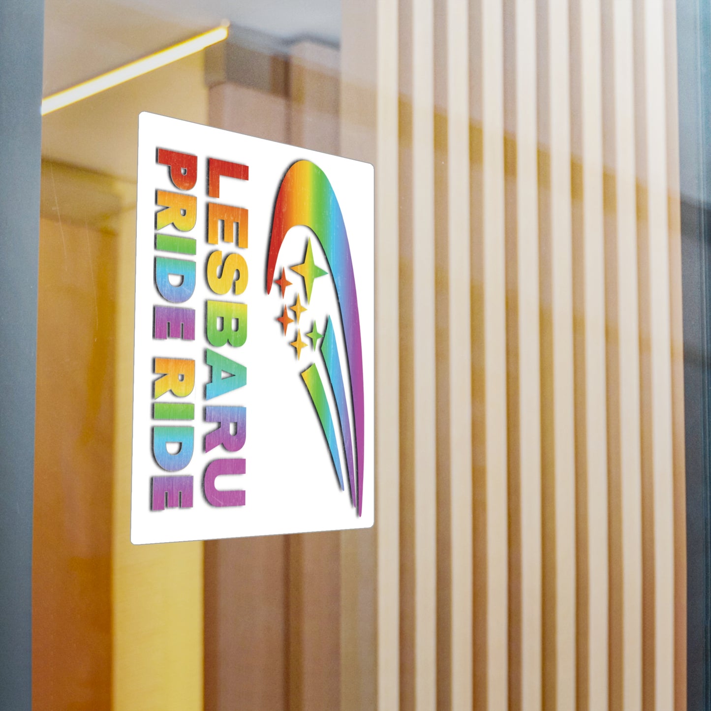 Lesbaru Pride Ride Vinyl Sticker, Subaru Enthusiasts, Outdoor Use, Kiss-Cut Vinyl Decal, Car Decal, Bumper Sticker, Water Resistant