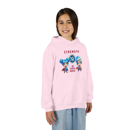 "Strength in Every Nerve" Cartoon Kids Hooded Sweatshirt