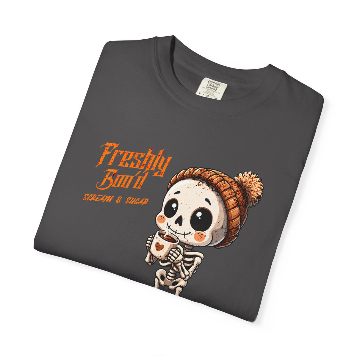 Cute Skeleton “Freshly Boo’d Coffee” Halloween T-Shirt