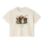 Cute Halloween Cow 'Hey Boo' Comfort Colors 3023CL Shirt, Women's Boxy Tee, Halloween Costume, Fall Outfit, Funny Animal Top, Graphic Tee