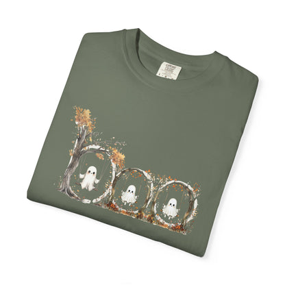 Rustic Unisex Garment-Dyed Boo T-Shirt for Fall