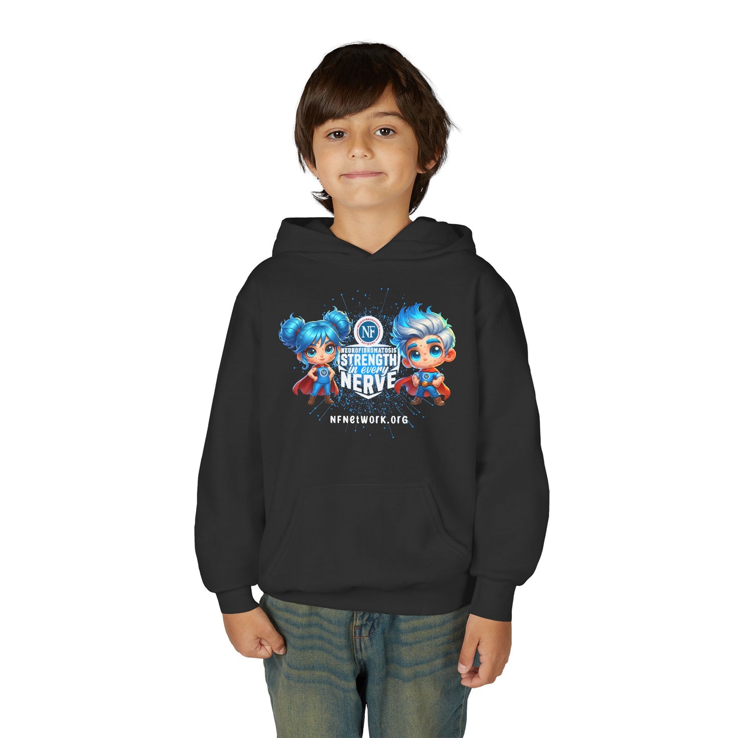 NF Superhero Kids Hoodie — "NF Strong: Strength in Every Nerve"
