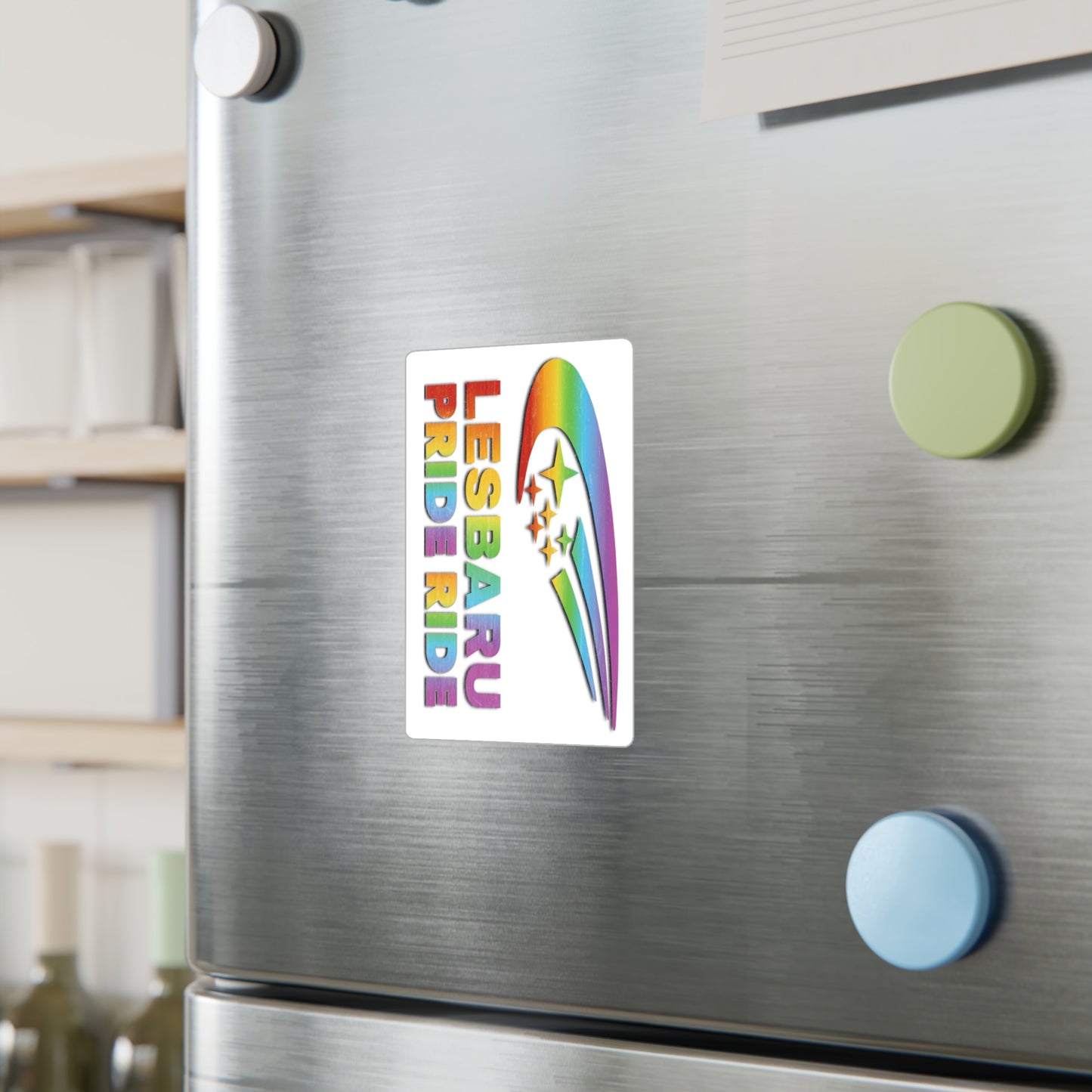 Lesbaru Pride Ride Vinyl Sticker, Subaru Enthusiasts, Outdoor Use, Kiss-Cut Vinyl Decal, Car Decal, Bumper Sticker, Water Resistant