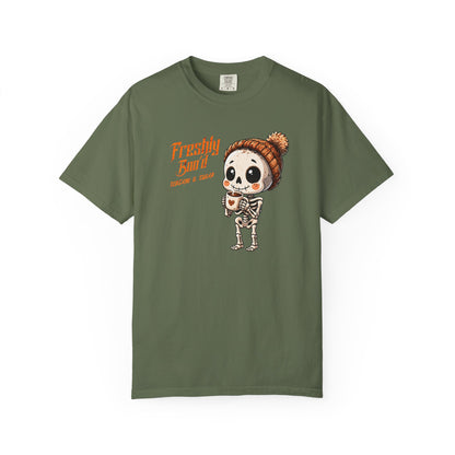 Cute Skeleton “Freshly Boo’d Coffee” Halloween T-Shirt