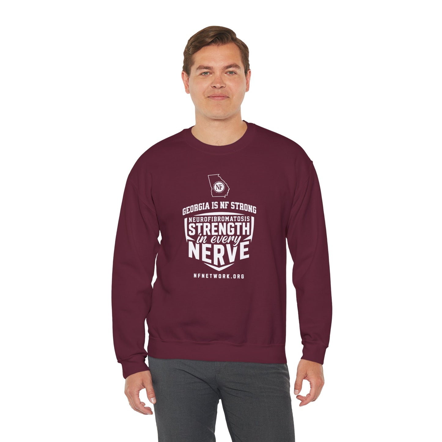 Crewneck Sweatshirt — "Strength in Every Nerve" Georgia Neurofibromatosis Awareness