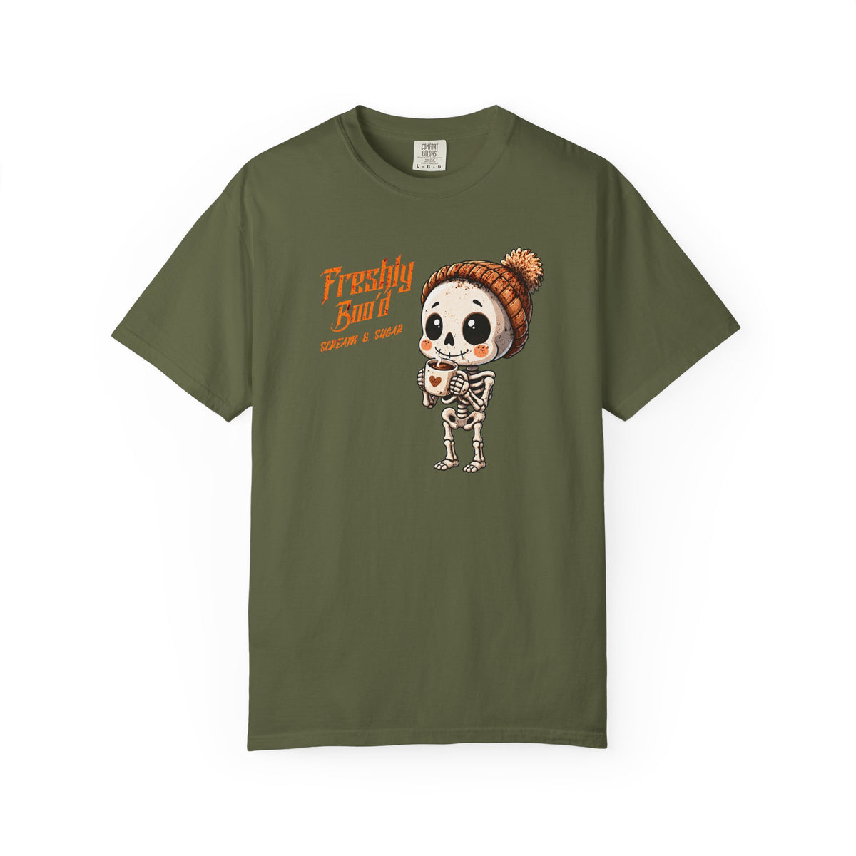 Cute Skeleton “Freshly Boo’d Coffee” Halloween T-Shirt