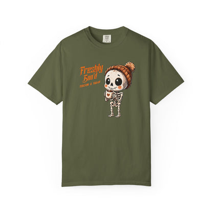Cute Skeleton “Freshly Boo’d Coffee” Halloween T-Shirt
