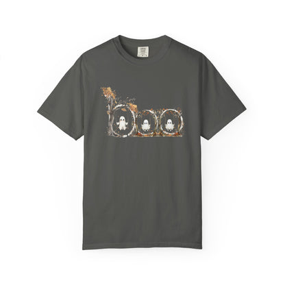 Rustic Unisex Garment-Dyed Boo T-Shirt for Fall