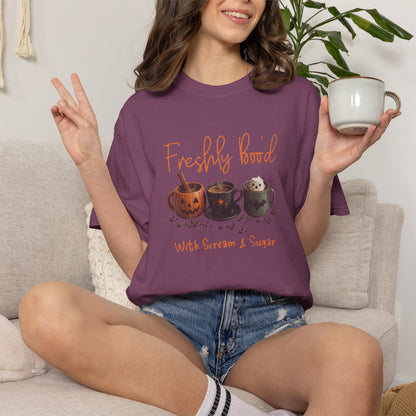 Freshly Brewed Scream & Sugar Coffee Halloween T-Shirt