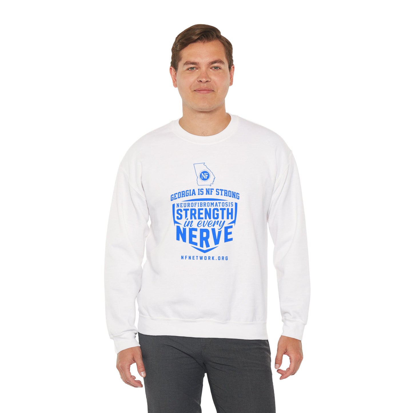 Crewneck Sweatshirt — "Strength in Every Nerve" Georgia Neurofibromatosis Awareness