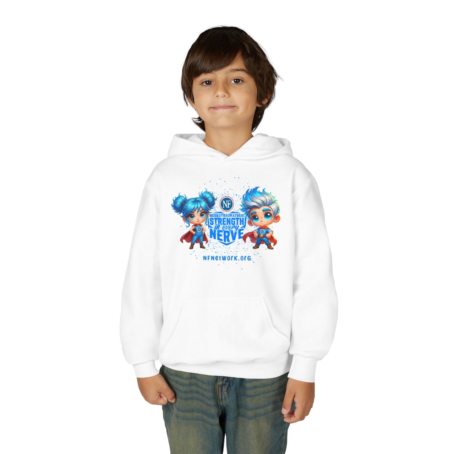 NF Superhero Kids Hoodie — "NF Strong: Strength in Every Nerve"