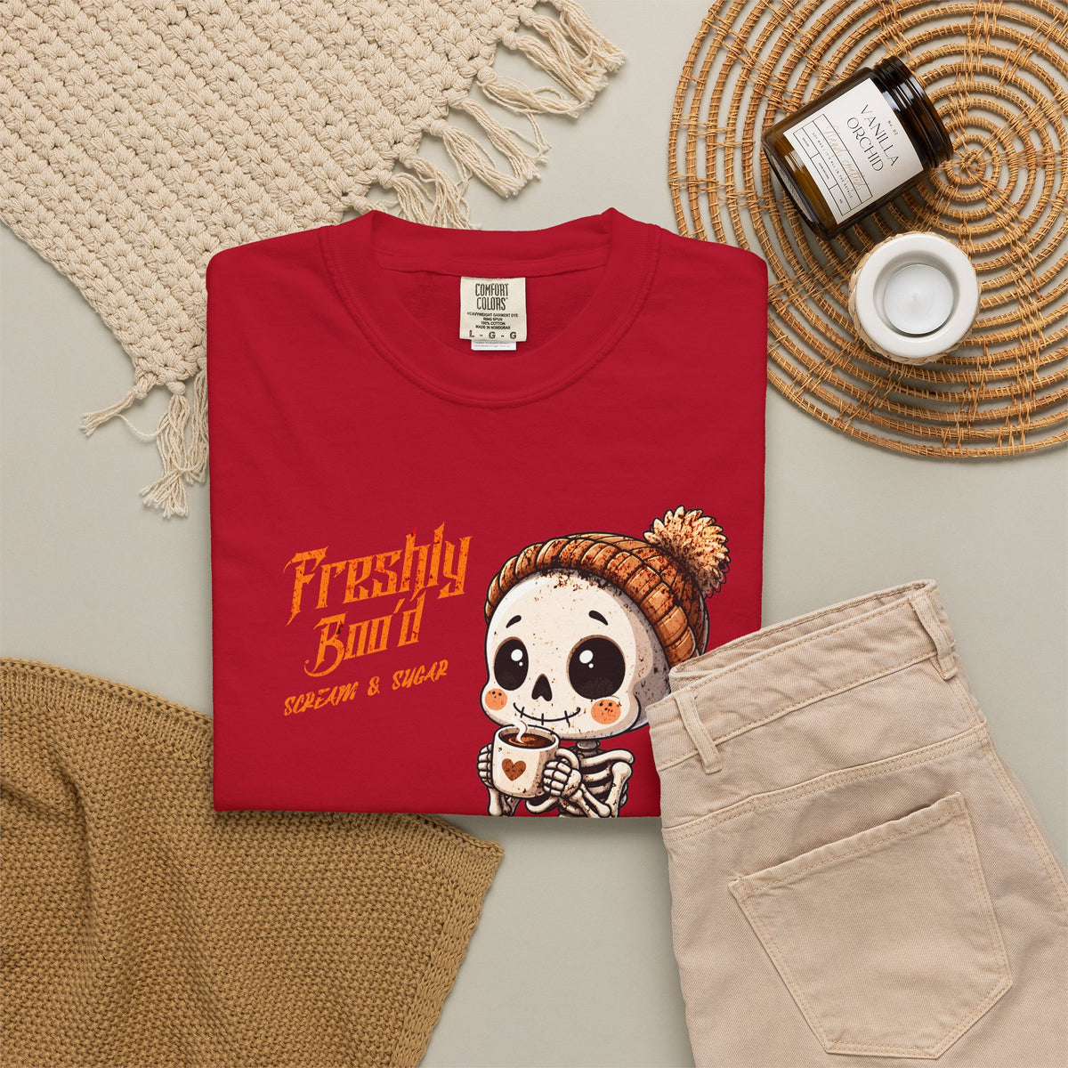 Cute Skeleton “Freshly Boo’d Coffee” Halloween T-Shirt