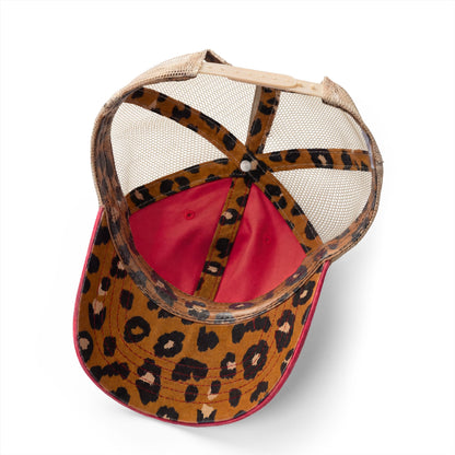 Washed Mesh-Back Ponytail Hat with white LUNACY embroidery