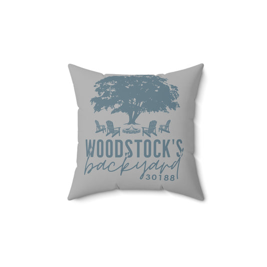 Woodstocks Backyard Throw Pillow - 2 Colors in 1