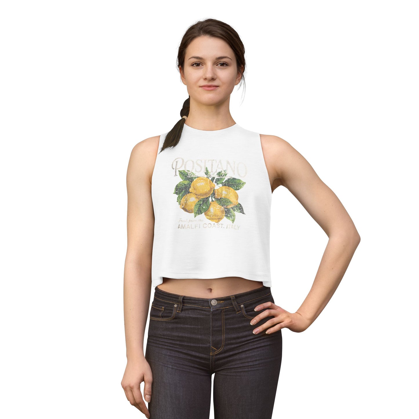 Positano Lemon Crop Top — Amalfi Coast Graphic Tank