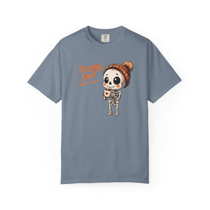 Cute Skeleton “Freshly Boo’d Coffee” Halloween T-Shirt