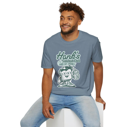 Hank's Sidebah Deli, Karen Read Trial Humor Unisex Softstyle Tee