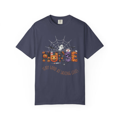 Halloween Nurse RN Garment Dyed Tee