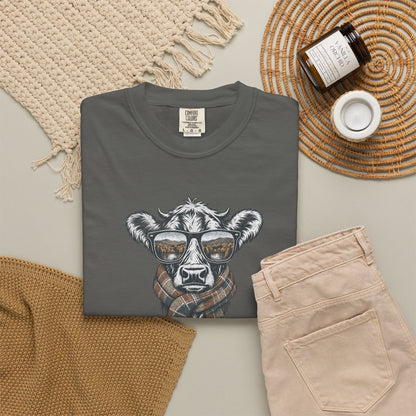 Rustic Fall Cow Cozy Tee