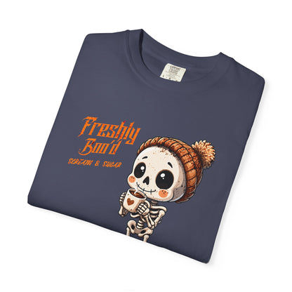 Cute Skeleton “Freshly Boo’d Coffee” Halloween T-Shirt
