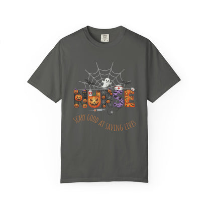 Halloween Nurse RN Garment Dyed Tee