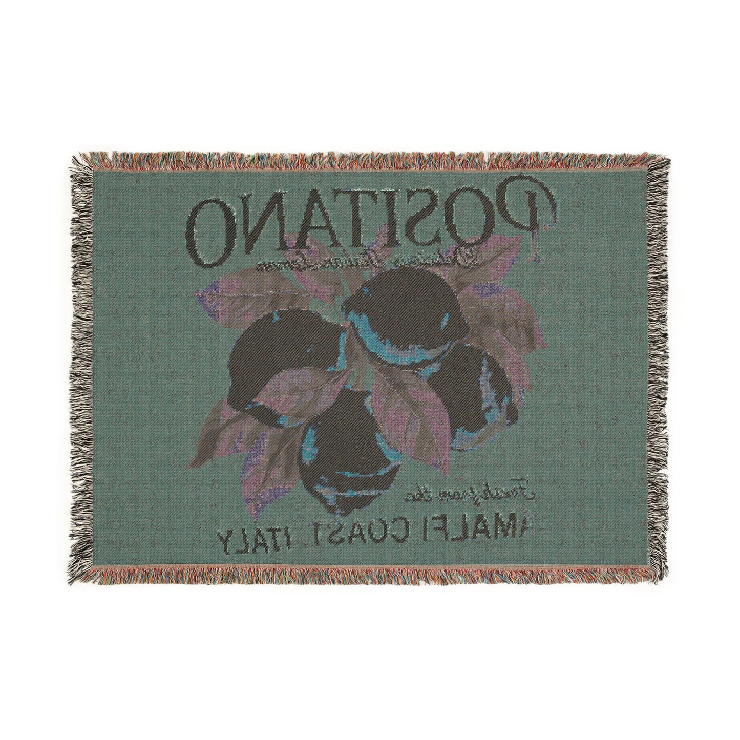 Positano Amalfi Coast Lemon Woven Blanket — Italian Citrus Throw