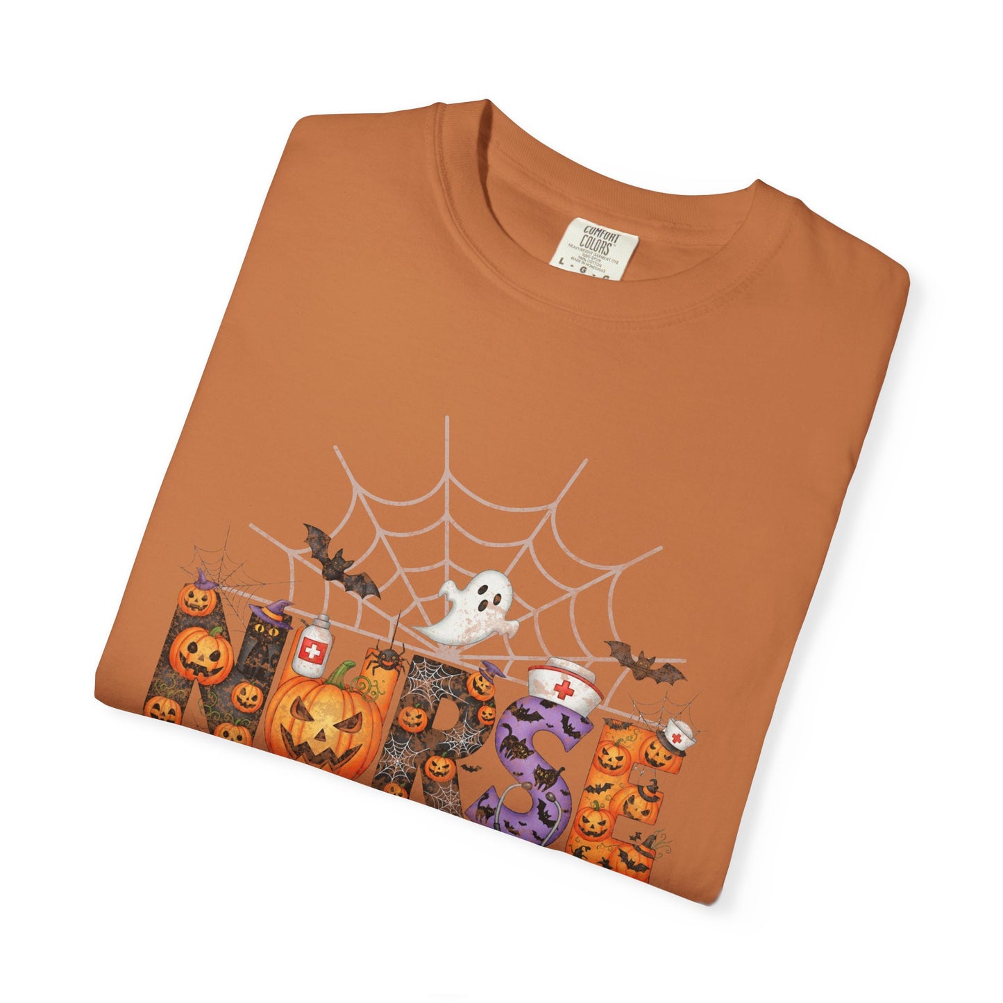 Halloween Nurse RN Garment Dyed Tee