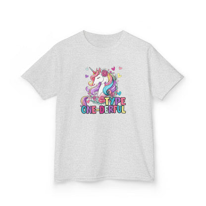 Kids T-Shirt — "Type One-derful" T1D Unicorn Tee