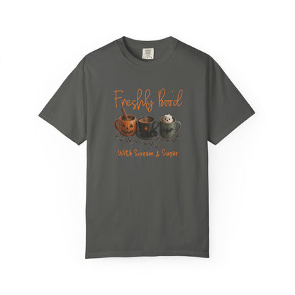 Freshly Brewed Scream & Sugar Coffee Halloween T-Shirt