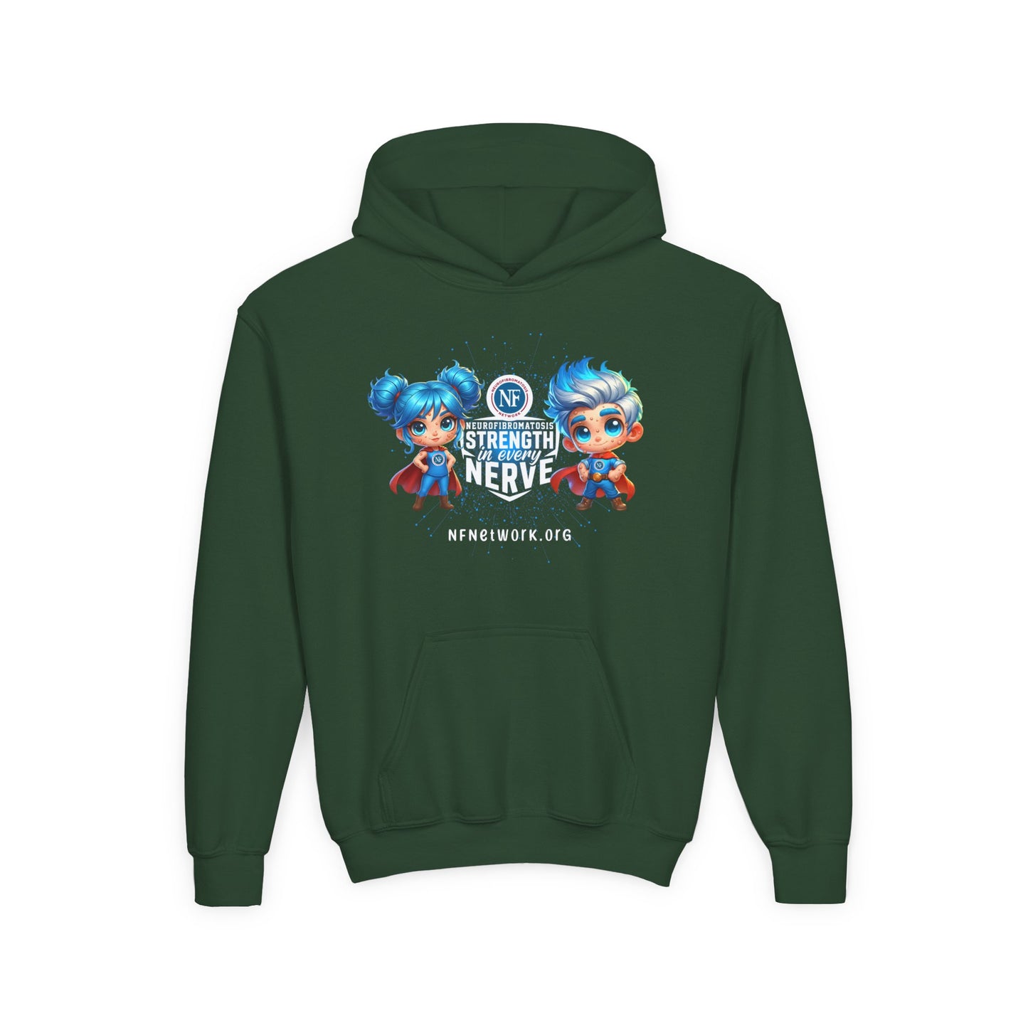 NF Superhero Kids Hoodie — "NF Strong: Strength in Every Nerve"