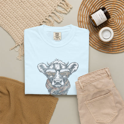 Rustic Fall Cow Cozy Tee