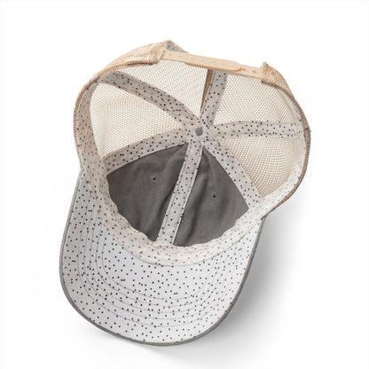Washed Mesh-Back Ponytail Hat with Black LUNACY embroidery
