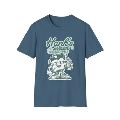 Hank's Sidebah Deli, Karen Read Trial Humor Unisex Softstyle Tee