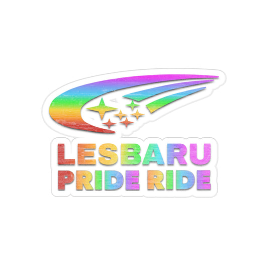 Lesbaru Pride Outdoor Clear Sticker, Subaru Enthusiasts, LGBTQ+ Car Decor, Die-Cut Decal, Vinyl Sticker
