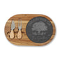 Woodstock Personalized Bamboo Board with Slate Inlay & Cheese Knives