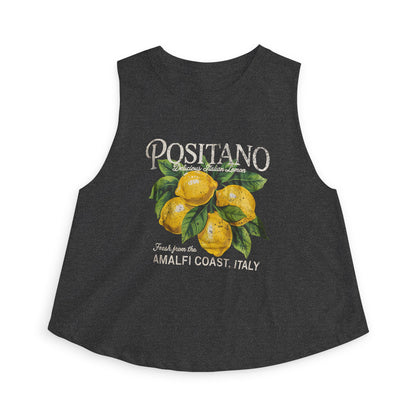 Positano Lemon Crop Top — Amalfi Coast Graphic Tank