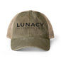 Washed Mesh-Back Ponytail Hat with Black LUNACY embroidery
