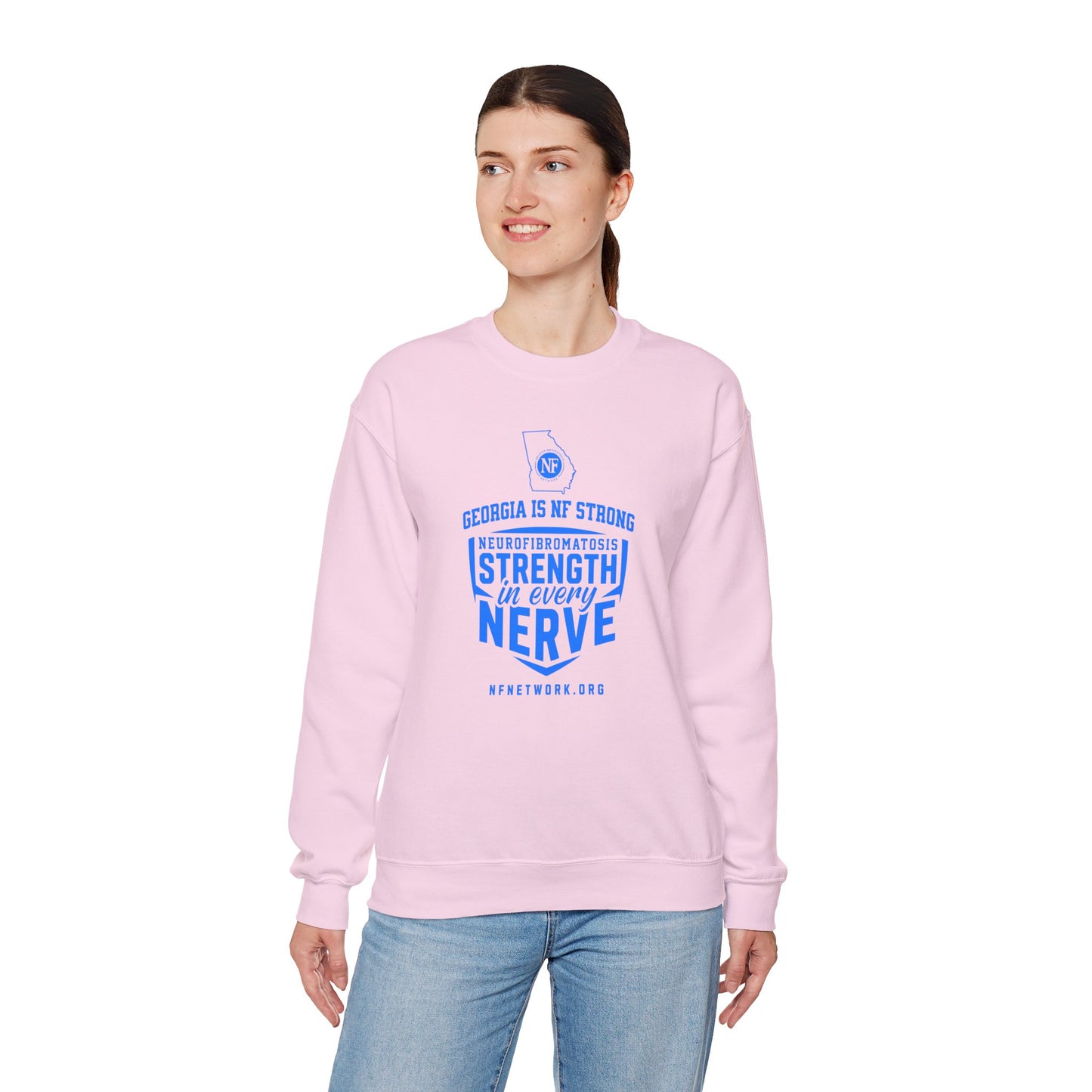 Crewneck Sweatshirt — "Strength in Every Nerve" Georgia Neurofibromatosis Awareness